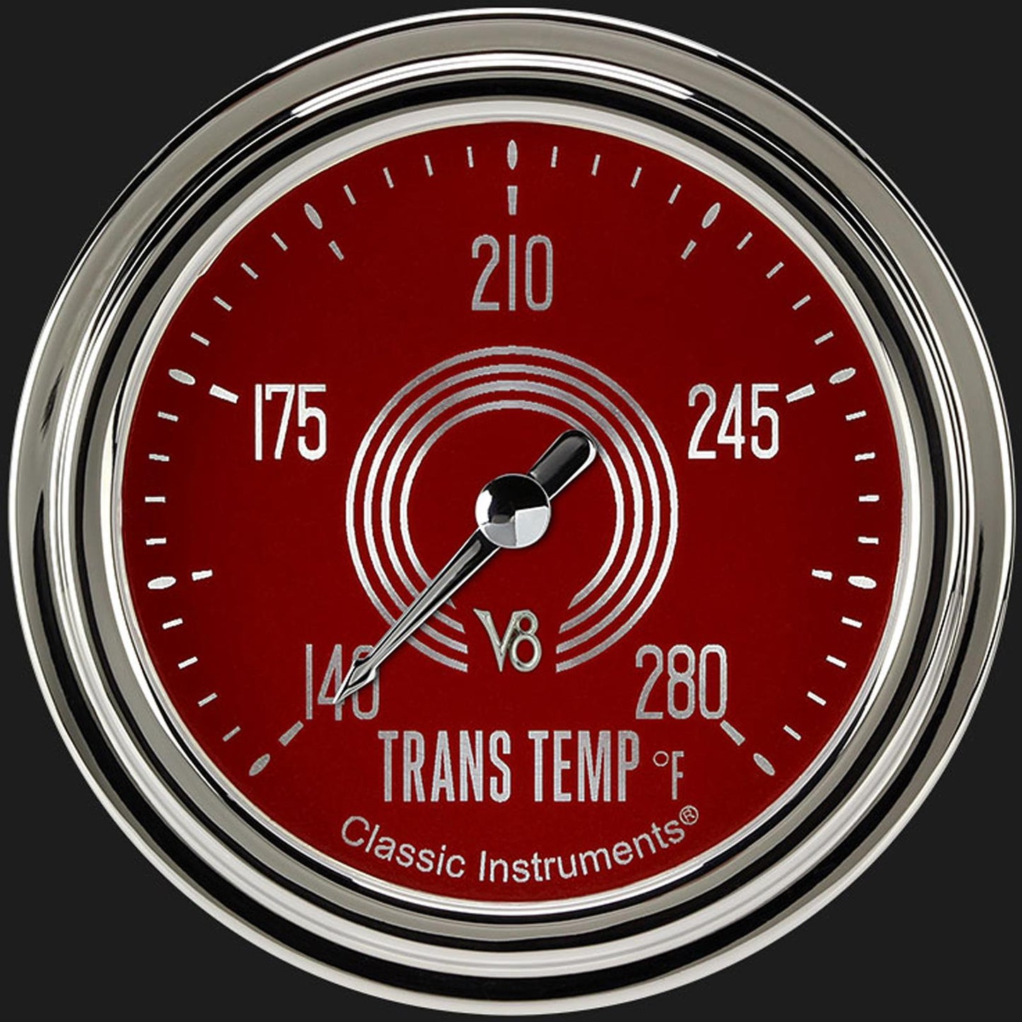 Classic Instruments V8RS327SLC V8 Red Steelie 2 5/8" Transmission Temperature Gauge