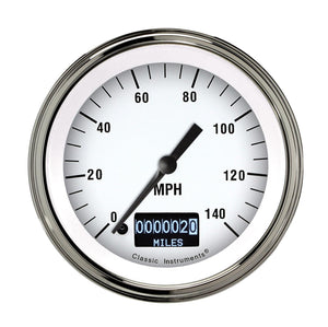 Classic Instruments WH55DSLF White Hot 3 3/8" Speedometer with Information Screen