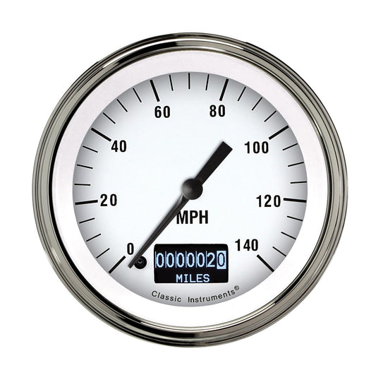 Classic Instruments WH55DSLF White Hot 3 3/8" Speedometer with Information Screen