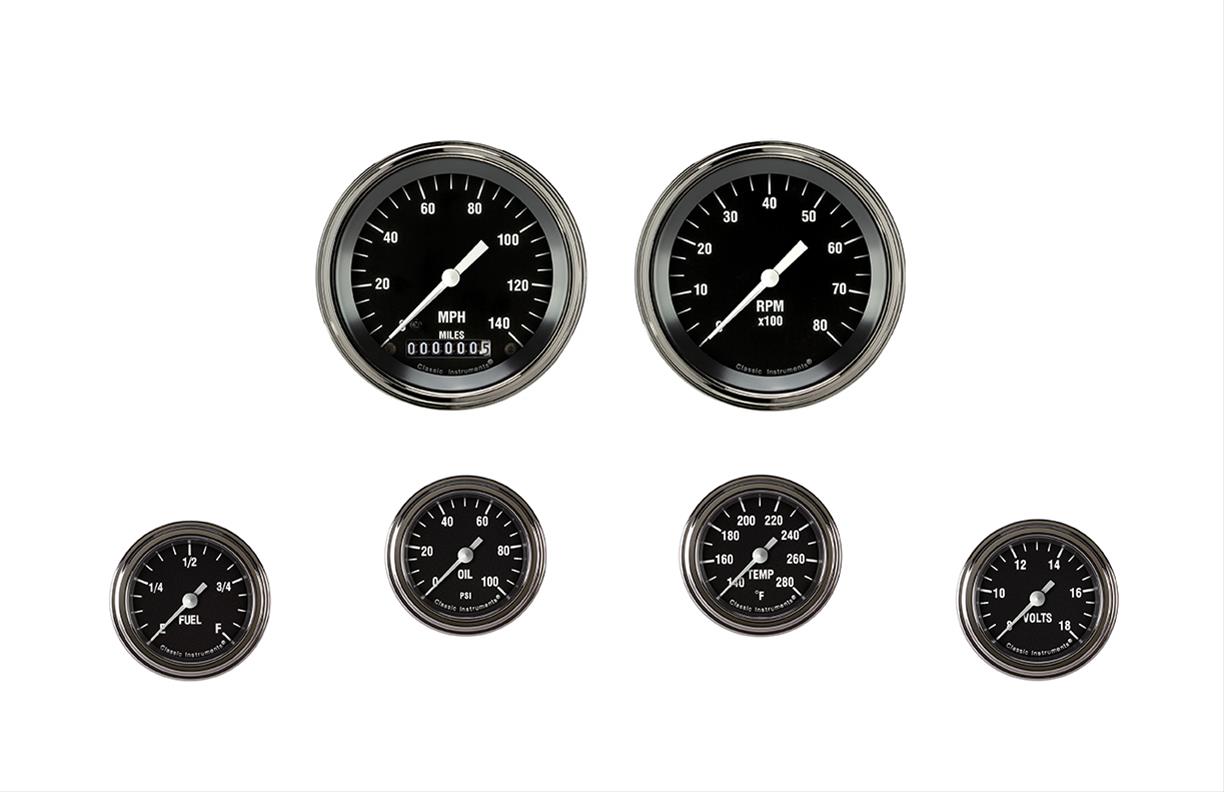 Classic Instruments HR101SLF Hot Rod Six Gauge Set 101