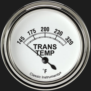 Classic Instruments CW227SLF Classic White 2 5/8" Transmission Temperature Gauge