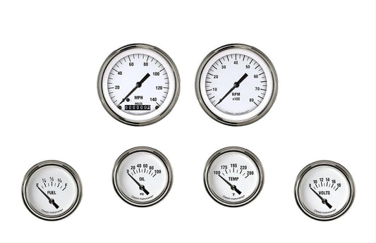 Classic Instruments WH201SLF White Hot Six Gauge Set 201