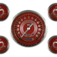 Classic Instruments V8RS54SLC V8 Red Steelie 4 - 5/8" Speedo, 2-1/8" Fuel, Oil,