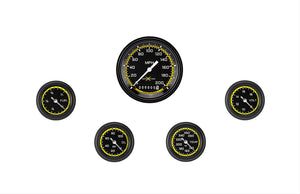 Classic Instruments AX100YBLF AutoCross Yellow Five Gauge Set 100