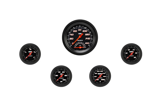 Classic Instruments VS135BBLF Velocity Black Five Gauge Set 135