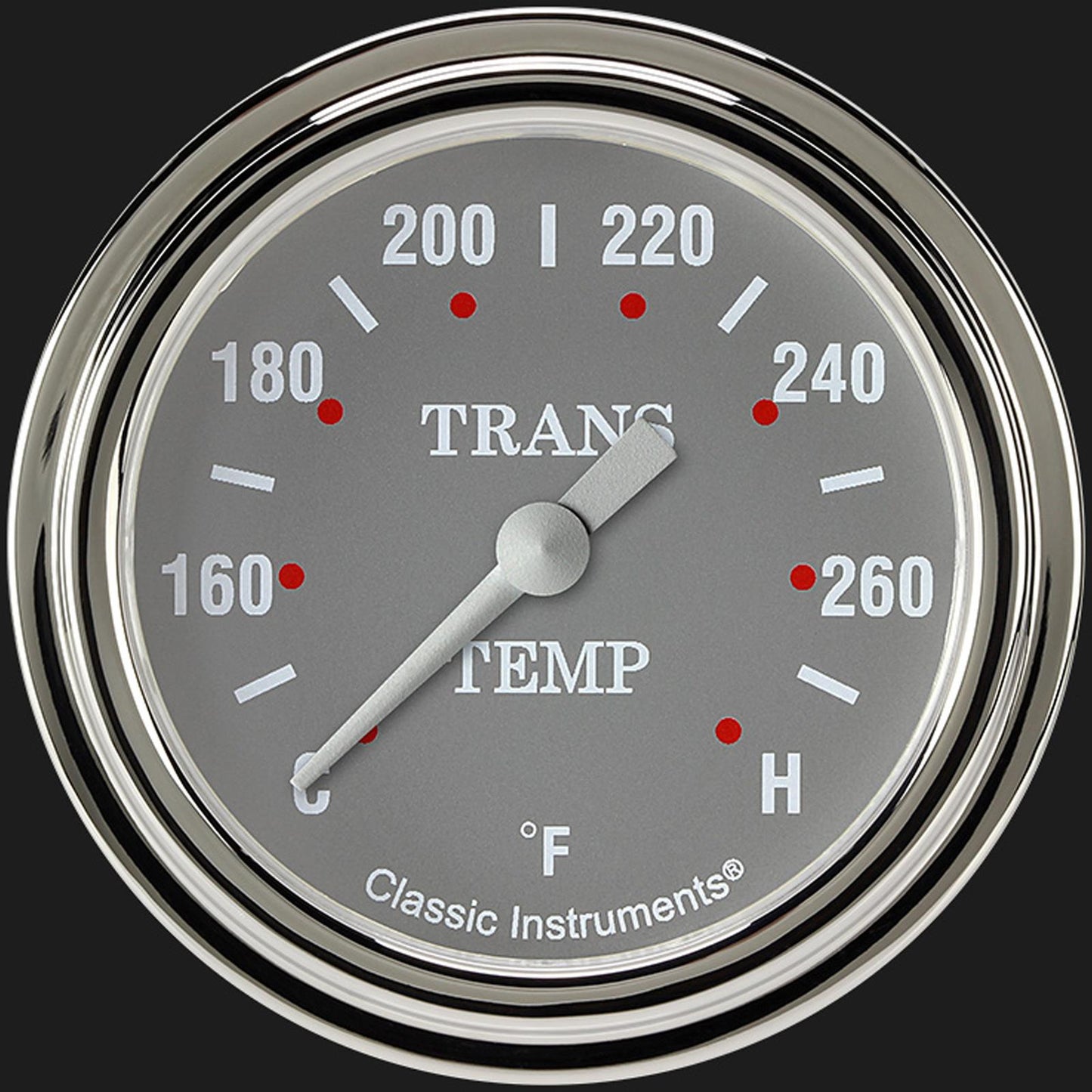 Classic Instruments SG327SLF Silver Gray 2 5/8" Transmission Temperature Gauge