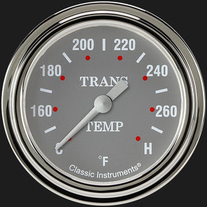 Classic Instruments SG327SLF Silver Gray 2 5/8" Transmission Temperature Gauge