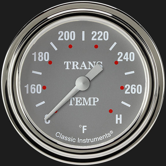 Classic Instruments SG327SLF Silver Gray 2 5/8" Transmission Temperature Gauge