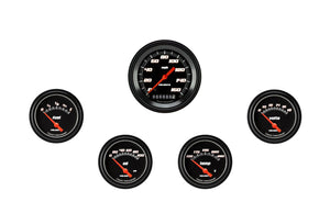 Classic Instruments VS200BBLF Velocity Black Five Gauge Set 200