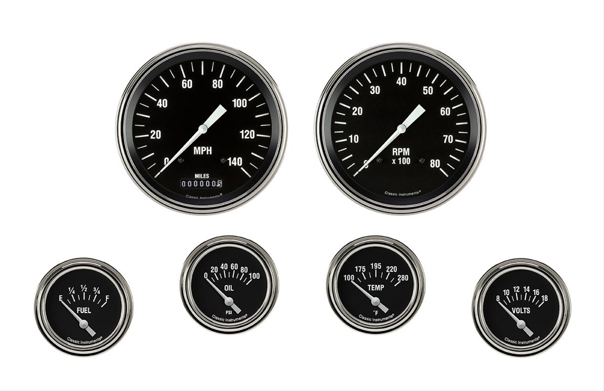Classic Instruments HR251SLF Hot Rod Six Gauge Set 251