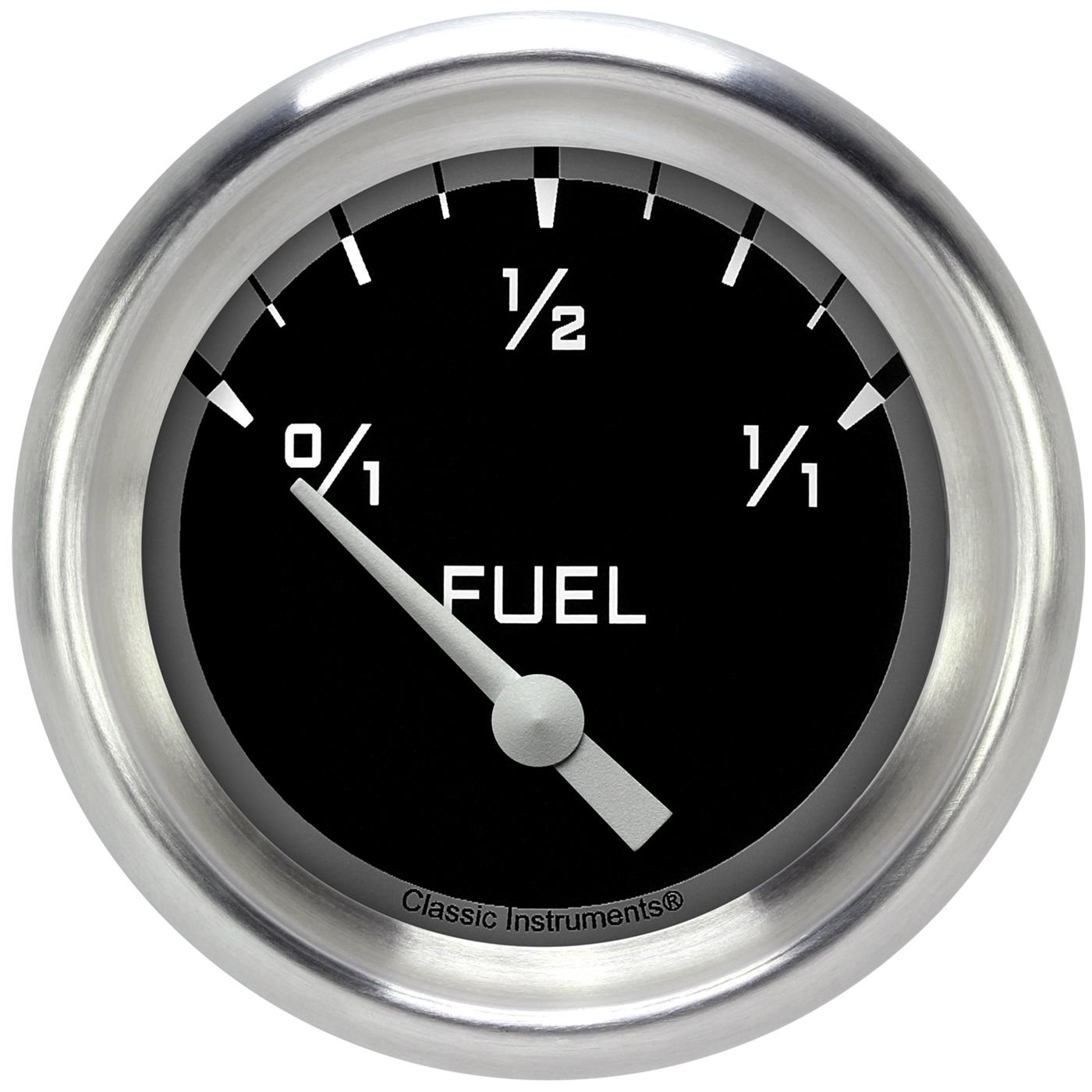 Classic Instruments AX214GAPF Autocross Gray 2 5/8" Fuel Gauge, 0-30 ohm