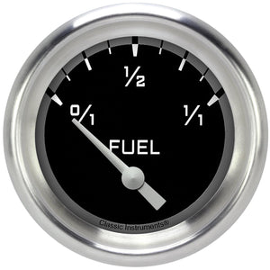 Classic Instruments AX214GAPF Autocross Gray 2 5/8" Fuel Gauge, 0-30 ohm