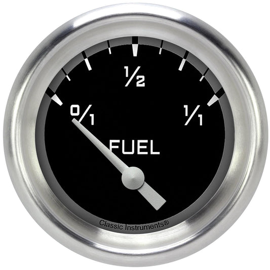 Classic Instruments AX214GAPF Autocross Gray 2 5/8" Fuel Gauge, 0-30 ohm