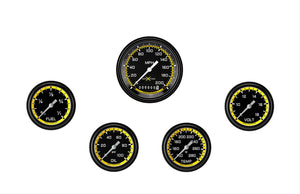 Classic Instruments AX200YBLF AutoCross Yellow Five Gauge Set 200