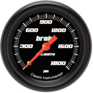 Classic Instruments VS367BBPF Velocity Black 2 5/8" Brake Pressure Gauge
