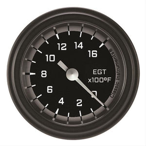 Classic Instruments AX198GBLF Autocross Gray 2 1/8" Exhaust Gas Temp. Gauge