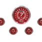 Classic Instruments V8RS65SLC V8 Red Steelie - 5 Gauge Set 4-5/8" Speedtachular & 2-1/8" Fuel, Oil, Temp, Volts