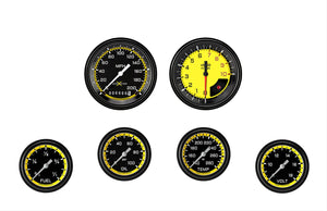 Classic Instruments AX301YBLF AutoCross Yellow Six Gauge Set 301
