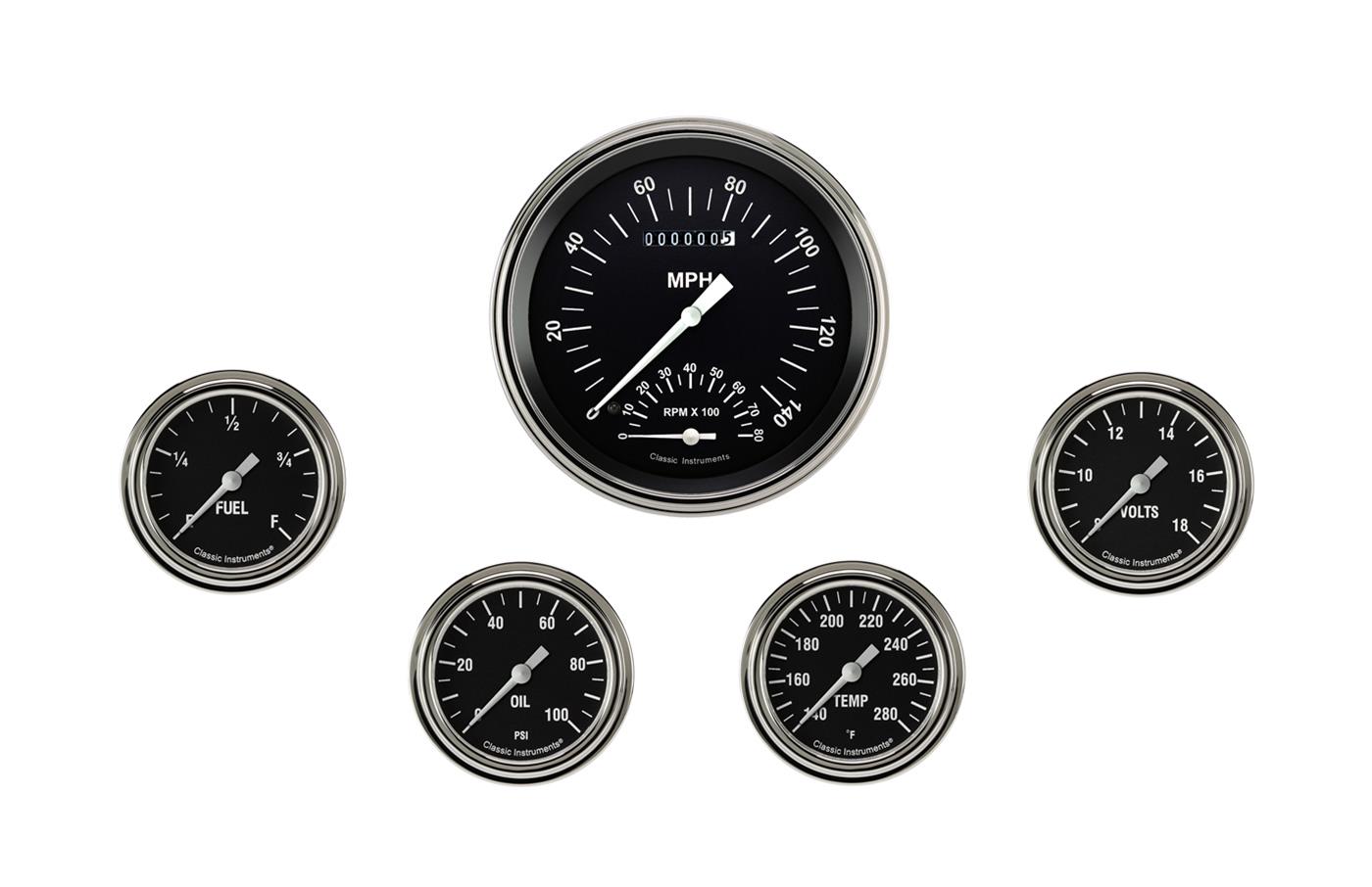 Classic Instruments HR365SLF Hot Rod Five Gauge Set 365