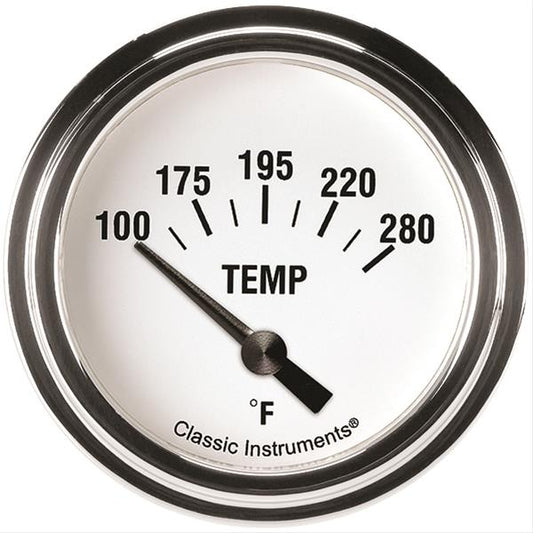 Classic Instruments WH226SLF-08 White Hot 2 5/8" Water Temp. Short Sweep, Incl