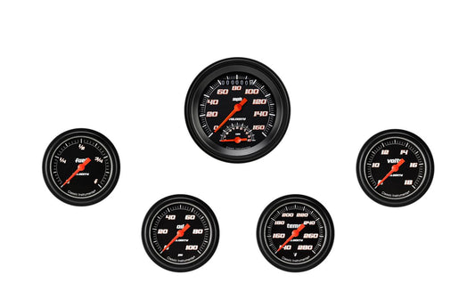 Classic Instruments VS335BBLF Velocity Black Five Gauge Set 335