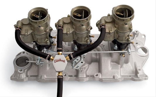 Edelbrock ED1281 Fuel Block Kit Triple Feed Dual/Triple Carb Set Up