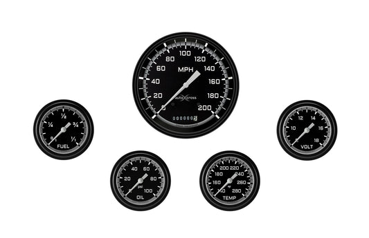 Classic Instruments AX354GBLF AutoCross Gray Five Gauge Set 354