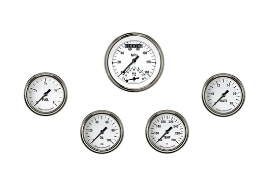 Classic Instruments WH335SLF White Hot Five Gauge Set 335