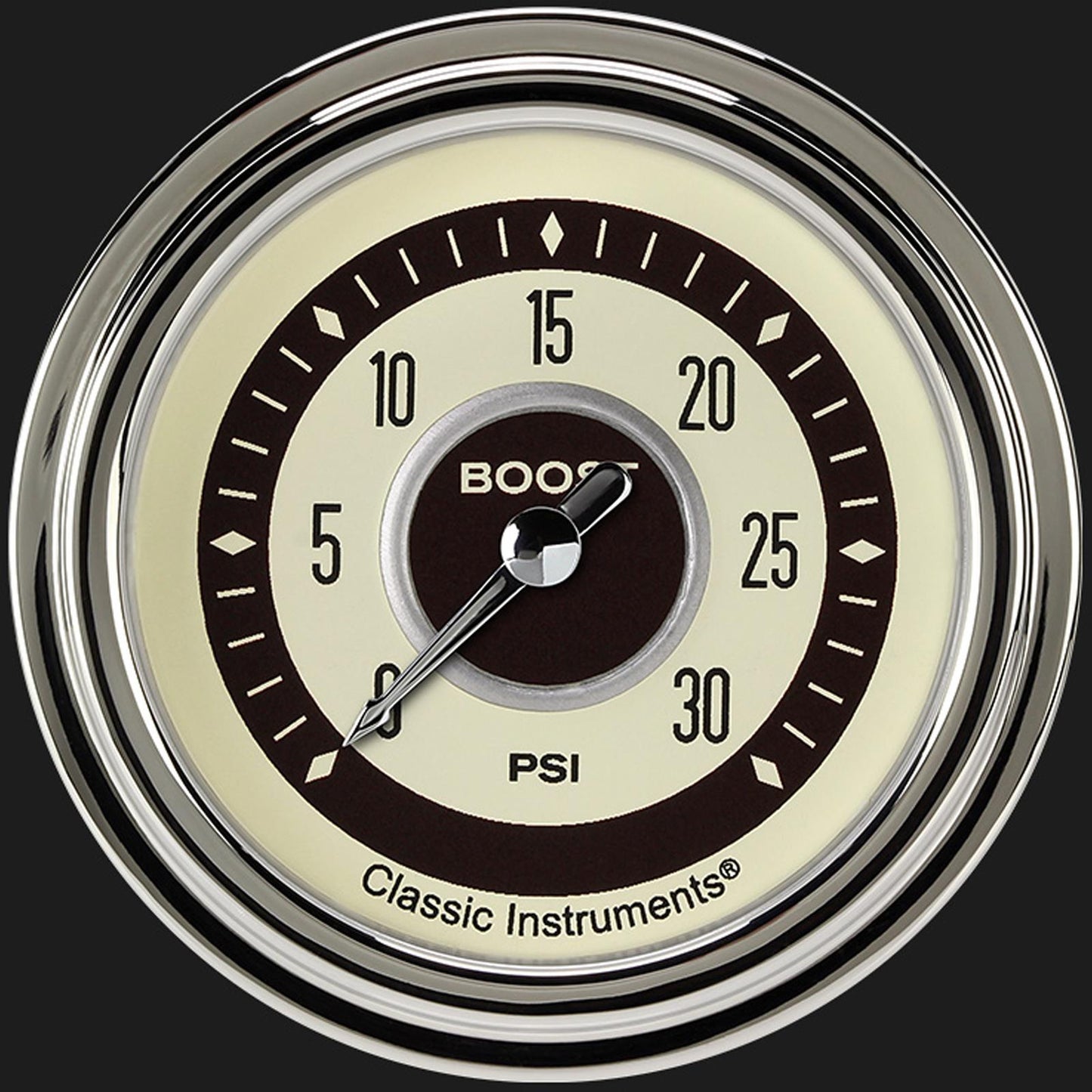 Classic Instruments NT342SLC Nostalgia VT 2 5/8" Boost Gauge, 30 psi