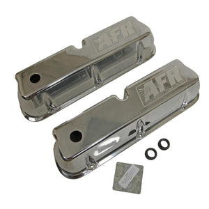 Air Flow Research AFR6714 Tall Polshd Alloy Valve Covers Pr Ford SB Inc Grommets/Baff
