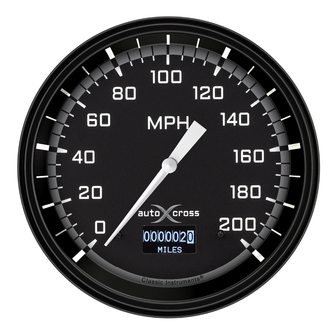 Classic Instruments AX56DGBLF AutoCross Gray 4 5/8" Speedometer with Information Screen