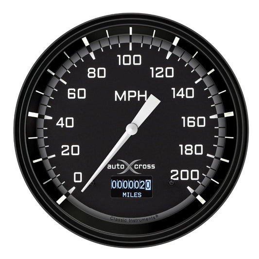 Classic Instruments AX56DGBLF AutoCross Gray 4 5/8" Speedometer with Information Screen
