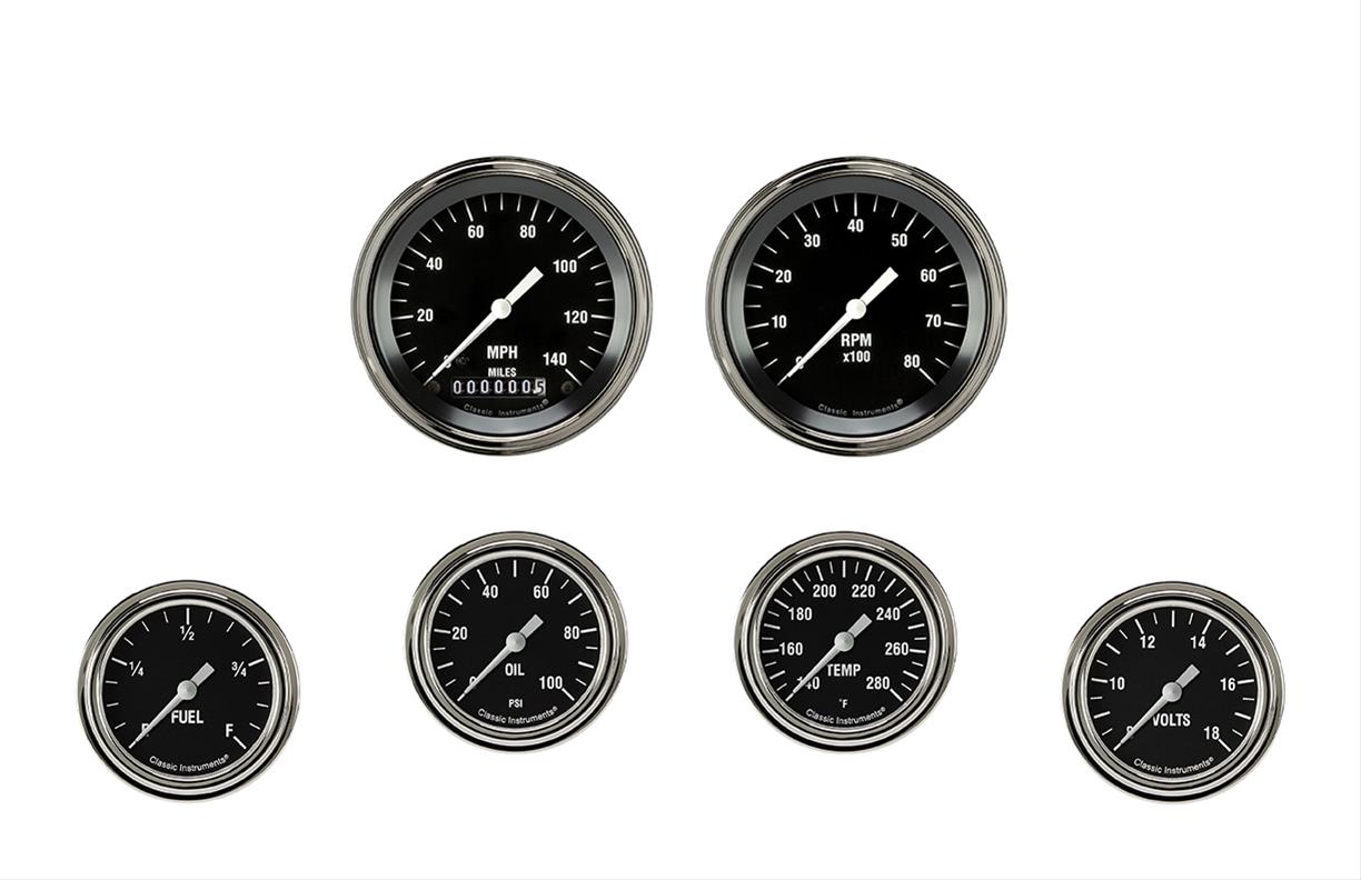 Classic Instruments HR301SLF Hot Rod Six Gauge Set 301