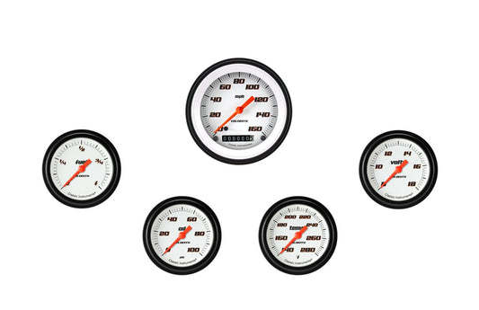 Classic Instruments VS300WBLF Velocity White Five Gauge Set 300