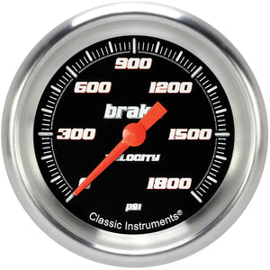 Classic Instruments VS367BAPF Velocity Black 2 5/8" Brake Pressure Gauge