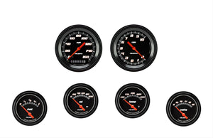 Classic Instruments VS201BBLF Velocity Black Six Gauge Set 201