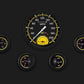 Classic Instruments AX65YBLF Autocross Yellow - 5 Gauge Set 4-5/8" Speedtachular & 2-1/8" Fuel, Oil, Temp, Volts