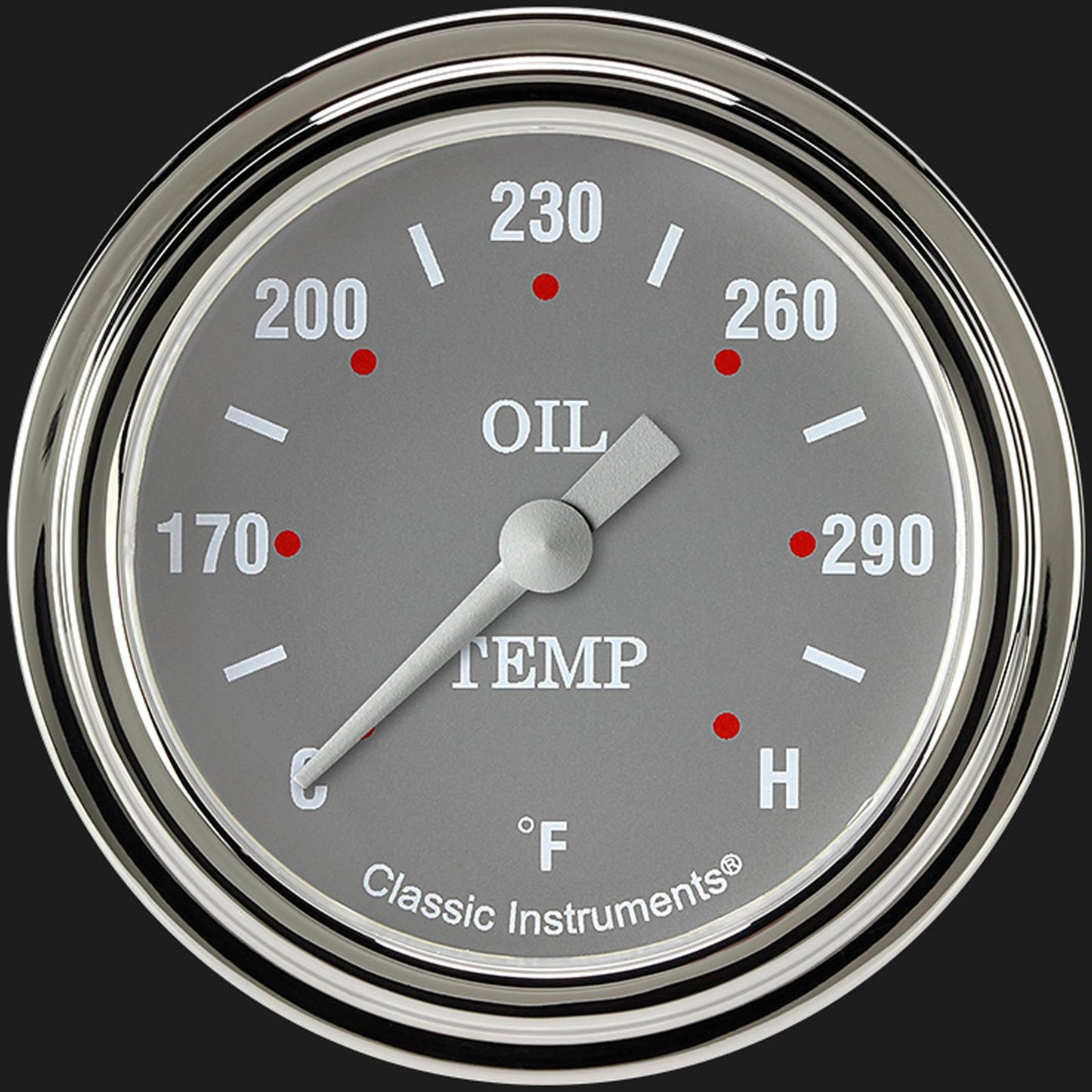 Classic Instruments SG328SLF Silver Gray 2 5/8" Oil Temperature Gauge
