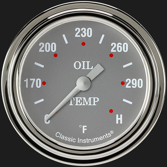 Classic Instruments SG328SLF Silver Gray 2 5/8" Oil Temperature Gauge