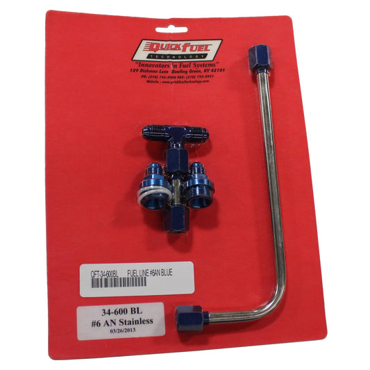 Quick Fuel QFT34-600BLQFT Fuel Line #6An Blue