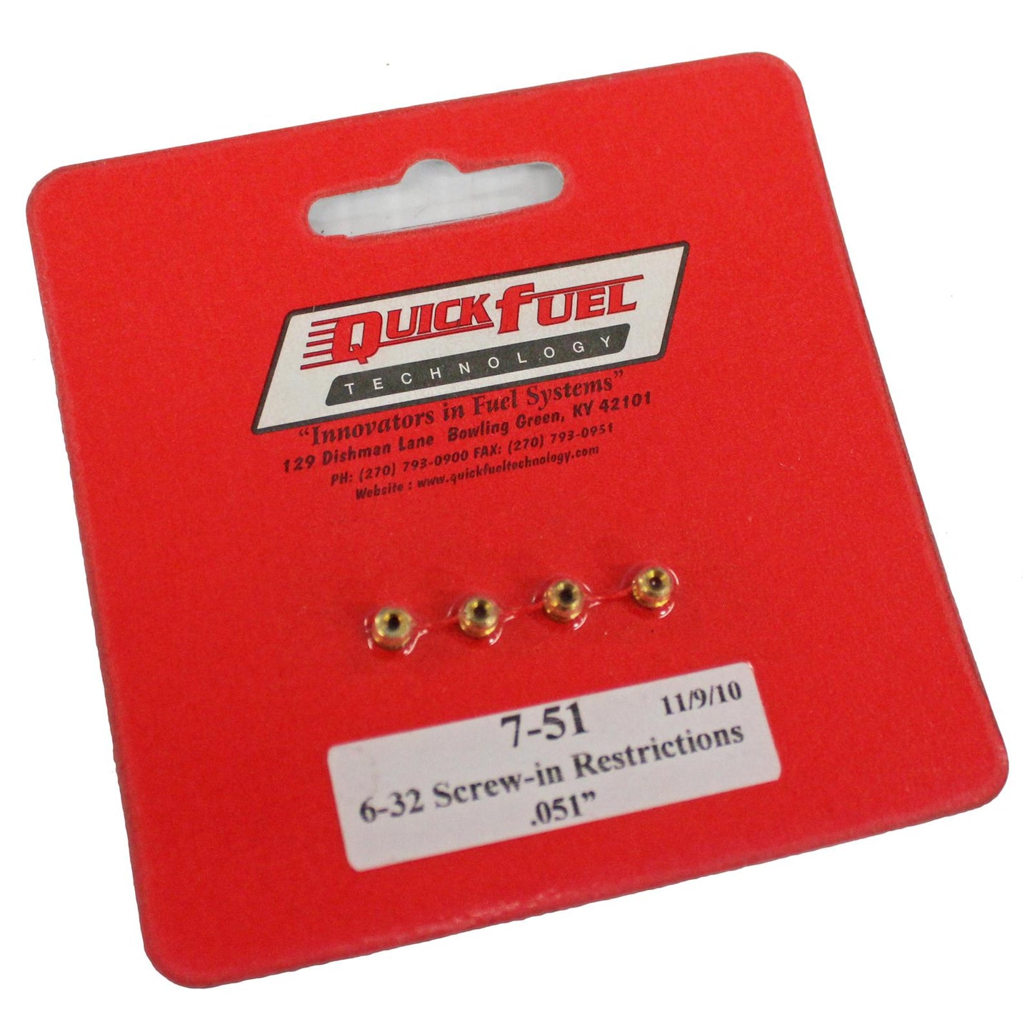 Quick Fuel QFT7-51QFT 6-32 Screw-In Restriction .051