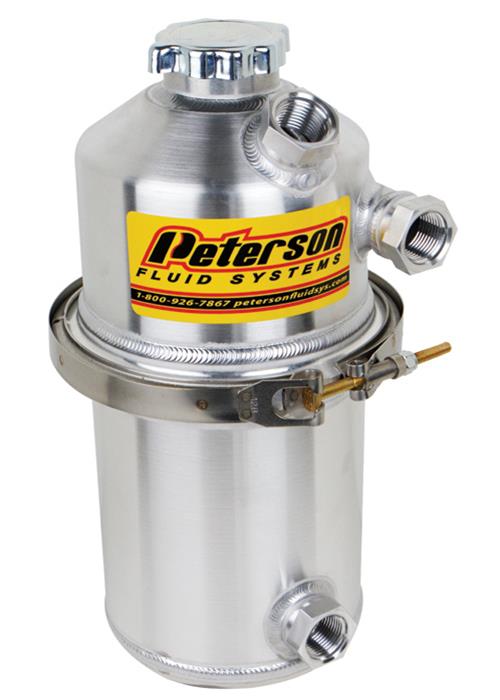 Peterson PFS08-0003 Dry Sump Oil Tank 1.5 Gal 5.70 L Single Scavenge Inlet 15.5" H X 6" O.D