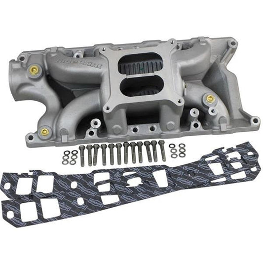 BluePrint BPP302INT Ford SB 302 Intake Manifold Kit, Dual Plane, Alum, Natural, Sq Bore Engine Intake Manifold