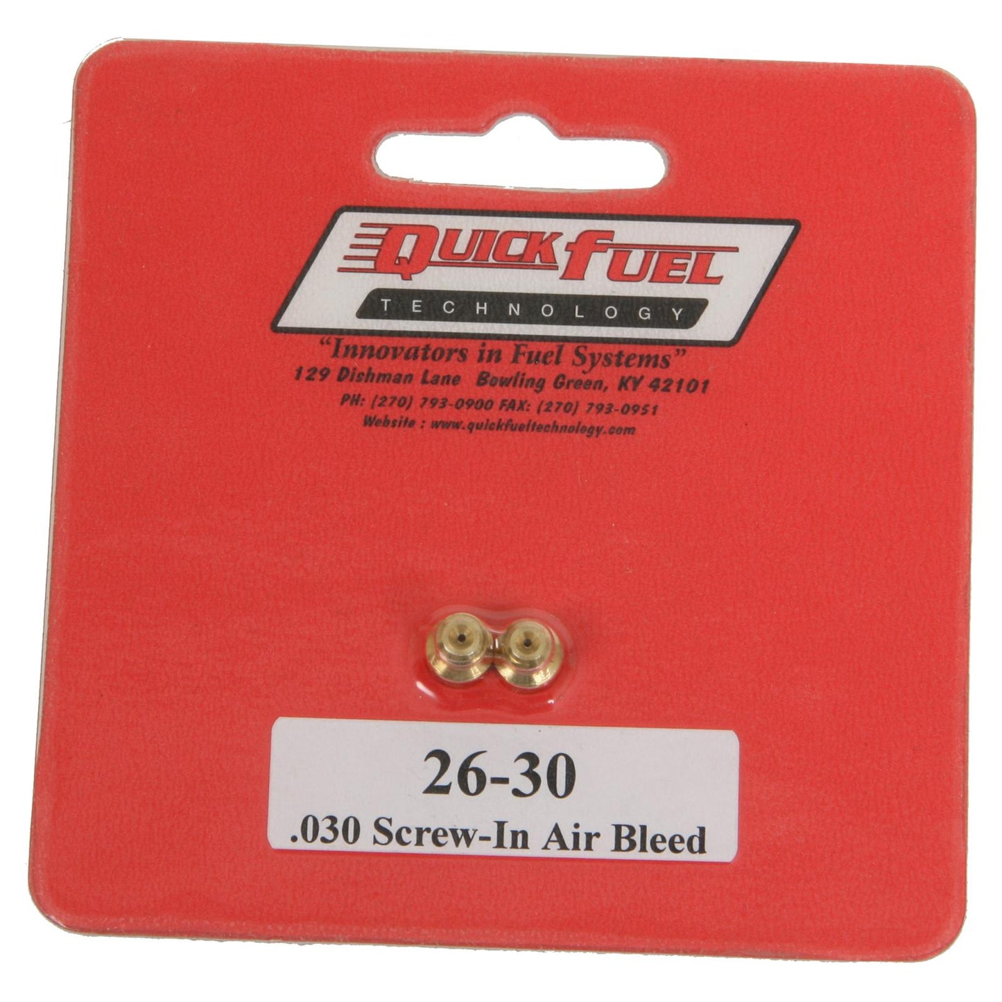 Quick Fuel QFT26-30QFT Air Bleeds 10-32 .030 Screw In 1Pr