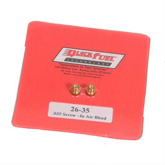 Quick Fuel QFT26-35QFT Air Bleeds 10-32 .035 Screw In 1Pr