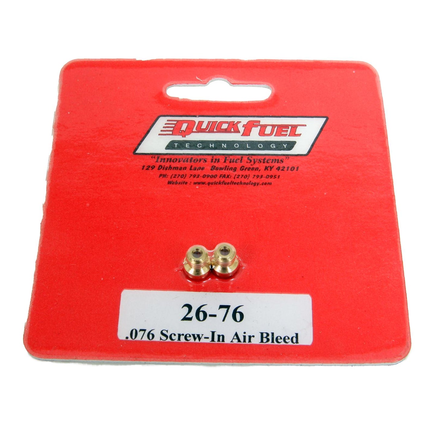Quick Fuel QFT26-76QFT Air Bleeds 10-32 .076 Screw In 1Pr