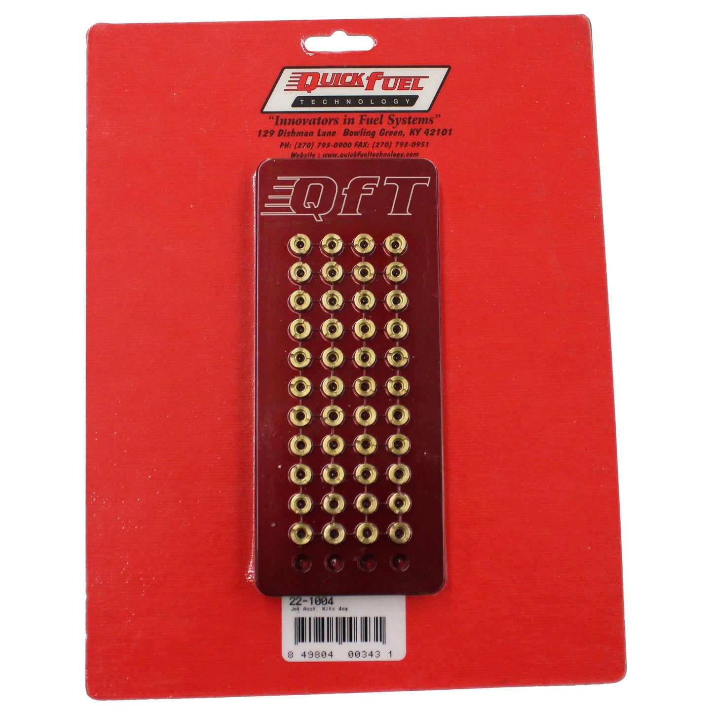 QUICK FUEL JET PLATE w/ JETS QFT22-1004 4 JETS PER SIZE 100-110