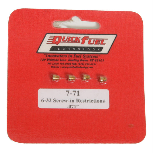 Quick Fuel QFT7-71QFT 6-32 Screw-In Restriction .071