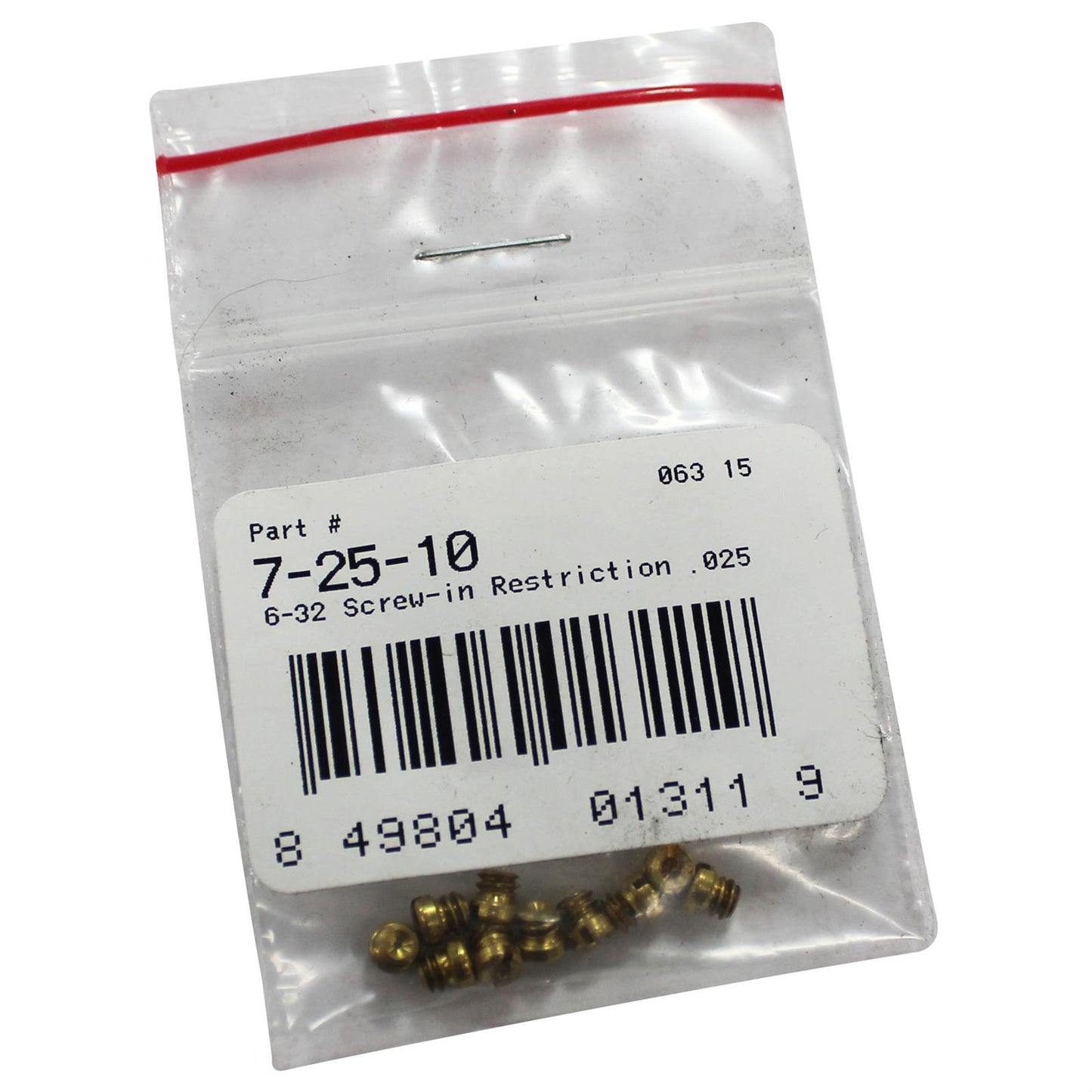 Quick Fuel QFT7-25-10QFT 6-32 Screw-In Restriction .025