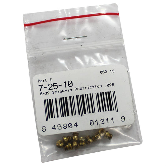 Quick Fuel QFT7-25-10QFT 6-32 Screw-In Restriction .025